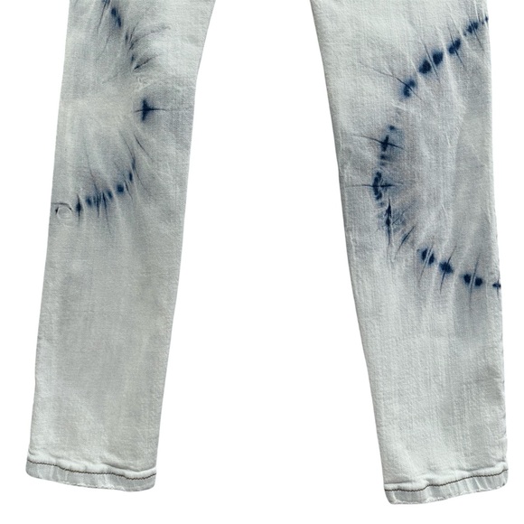 AMIRI Distressed Bandana Tie-Dye Denim Jeans Men’s Size 32 Black Star Patch - Picture 11 of 14